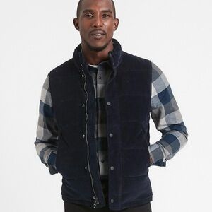 Banana Republic CORDUROY PUFFER VEST Navy Men’s Large
